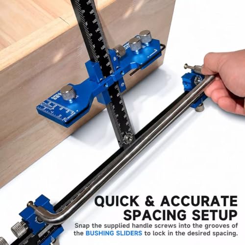 Cabinet Hardware Jig, Cabinet Drawer Pull Jig, Cabinet Pull Template Tool | Drawer Handle Jig Adjustable Drill Guide Template Tool for Installation of Door Drawer Front Knob Handle & Pull (Blue-Black) - color: Blue-black