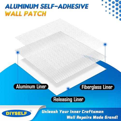 DIYSELF 21 Pack Drywall Repair Kit, 14 Mesh Patches, Wall Patch Repair Kit - size: 21 Pack