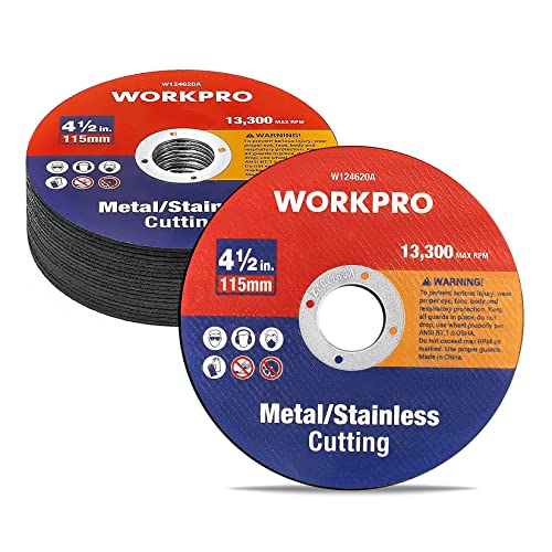 WORKPRO 4-1/2 x 7/8 Inch Cut-Off Wheels, 20 Pack Thin Metal Cutting Discs