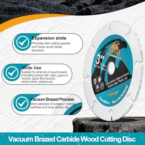 3 Inch Circular Saw Blade Set 4pcs for Cutting Tile Soft Metal Wood Concrete Diamond Disc - size: Variety Set(for Tile/Metal/Wood/Concrete)