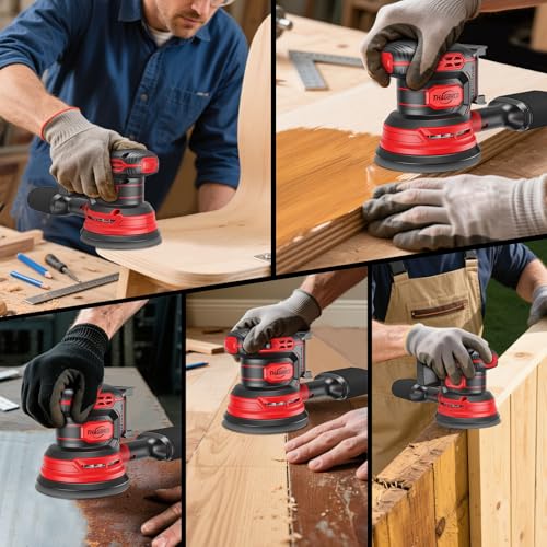 Cordless Orbital Sander Compatible For Milwaukee 18V With Dust Collector - style: RED 18V