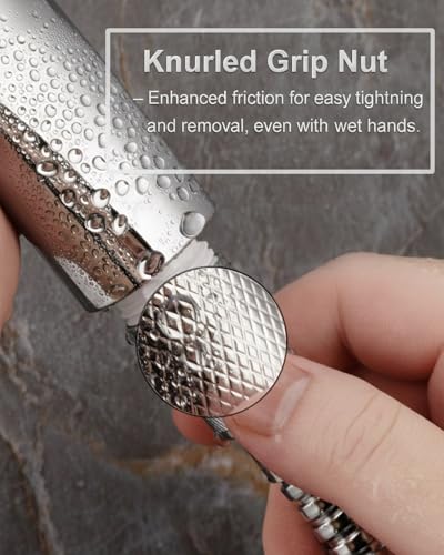 59 inches Kinkless Chromed Flexible Stainless Steel Shower Hose - Replacement for Handheld Showerhead Hose - style: 59'' Chrorme