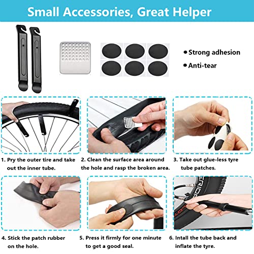 Bike Repair Tool Kit with Mini Bicycle Pump,16-in-1 Bike Multitool, Portable Bicycle Flat Tire Repair Kit for Road MTB EBikes, Bike Emergency Repair Kit, Saddle Bag with Tail Light - style: Repair Set with Mini Pump
