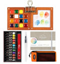 12-Color Travel Watercolor Set with Clip-On Wood Palette