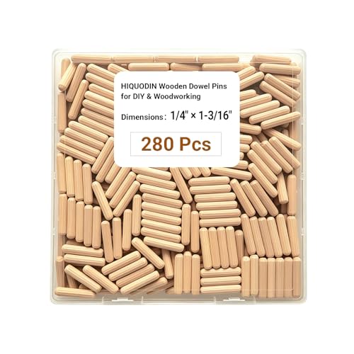 280PCS Wood Dowels, 1/4 inch Wooden Dowel Pins for DIY - size: 1/4", 280PCS