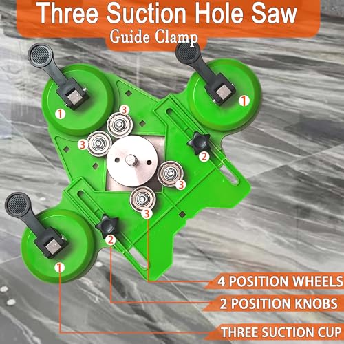 Diamond Drill Bits for Glass 1/4"~2" Tile Drill Bits Set with Three Suction Cups Hole Saw Guide Jig Diamond Hole Saw Drill Bit for Ceramic Pots Porcelain Tile Granite Marble10PCS - size: 1/4"-2"