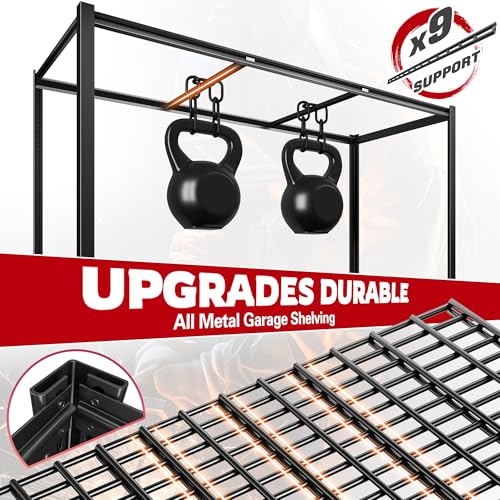 REIBII 60" W Heavy Duty Garage Shelving,6 Tier Metal Shelving Units - size: 6-Tier, 60"W x23"D x84"H