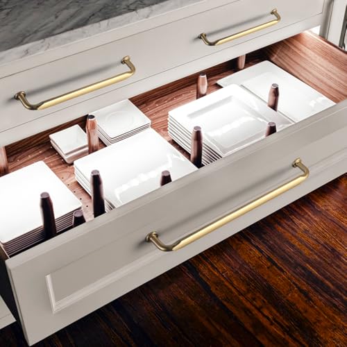 12 Pack Champagne Bronze Zinc Alloy Cabinet Handles - 5''(128mm) Hole Center Cabinet Pull Hardware for Bedroom, Kitchen L101 - color: Champagne Bronze, size: 5'' Hole Center