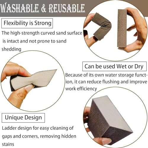 4 Pack 320 Grit Single Angle Sanding Sponge, Washable and Reusable Sanderpaper Hand Sanding Blocks for Wood Drywall Metal Home Sanding - style: 320 Grit
