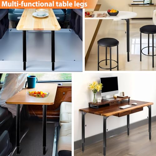 Folding Square Table Legs 2 PCS for Outdoor Camper, RV - size: Adjustable Height - 25”- 34”