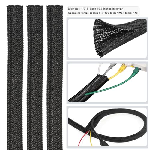 ZIIYAN 163 PCS Cable Management Kit, 3 Wire Organizer Sleeve, 8 Self Adhesive Cable Holder, 25 Cord Clips, 20+2 Roll Reusable Cable Straps and 100 Fastening Cable Ties for Computer TV Under Desk