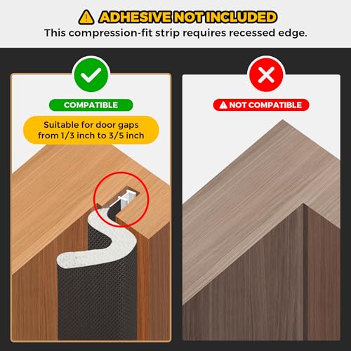 Ravinte Weather Stripping Door Seal, Q-Shaped Kerf Foam Strip, 19.8FT, Black - color: Black, size: 19.8FT
