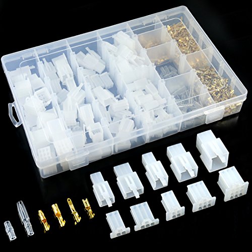 Glarks 700Pcs 2.8mm 2 3 4 6 9 Pin Plug Housing Pin Header Crimp Electrical Wire Terminals Connector and 30 Sets 4mm Car Motorcycle Bullet Terminal Assortment Kit for Motorcycle, Bike, Car, Boats