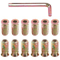 Glarks 50Pcs 1/4"-20x25mm Threaded Inserts Nuts Zinc Plated Carbon Steel Hex Socket Drive Furniture Flanged Screw-in Nut with M6 Hex Wrench for Wood Furniture (1/4"-20 x 25mm) - size: 1/4"-20 x 25mm