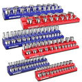 WORKPRO Magnetic Socket Organizer Set, 6-Piece Metric SAE Socket Holder Set - size: 6 Pieces-1/4", 3/8", & 1/2" DR, SAE & Metric