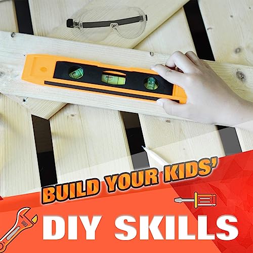 Kids Real Tool Set 25Pcs for Young Builders,Children Size Real Hand Tools Hammer,Kids Educational Tool Belt Waist Junior Boys Teens Beginner Starter Learning DIY Woodworking Construction Repair Set - size: 25 PCS