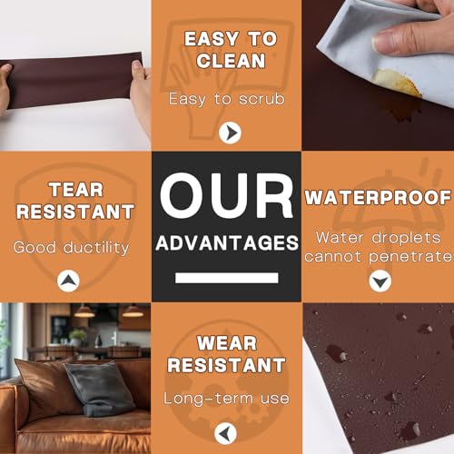 Leather Repair Patch, Leather Repair Tape for Furniture Black - color: Black, size: Litchi Grain 4 x 63 In