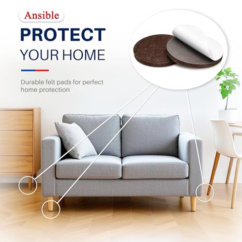 Ansible 299 PCS Felt Furniture Pads for Hardwood Floors - size: 299 PCS Brown