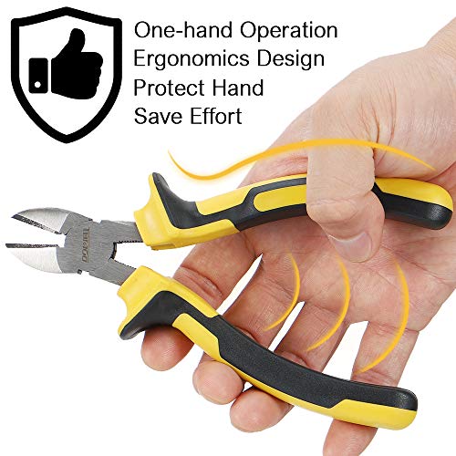 DOWELL 6 Inch Diagonal Cutting Pliers Diagonal Wire Cutters | Durable Nickel Chromium Steel Construction for Electricians and Homes - size: 6" Diagonal Cutting Pliers