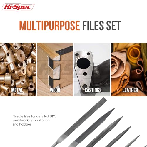 Hi-Spec Needle File Tool Set for Fine Metal, Wood and Craft Work with Case - size: 6 pieces