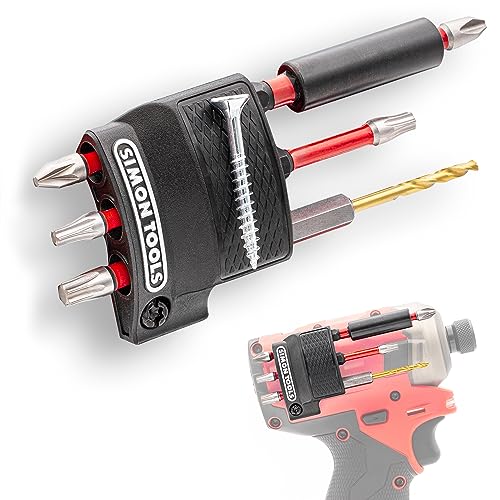 Simon Tools Magnetic Bit Holder for Milwaukee M12 Fuel Surge Impact Driver and Drill - Holds 6 Bits - color: Black Right Side, size: Fits Model No 25xx (Gen2) ONLY!