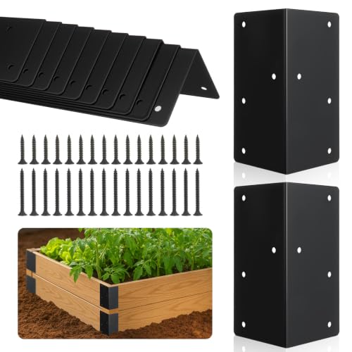 8 Pcs 6" x 3" x 3" Raised Garden Bed Corner Brackets for Wood Planter Box - size: 8Pcs-6" x 3" x 3"