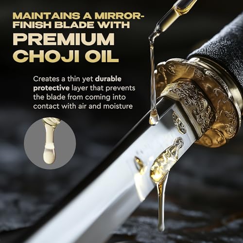 Basic Katana Cleaning Kit with 5 pcs Cleaning Cloths and Bottle of Choji Oil - Maintenance Care Set for Samurai Swords - Care for Samurai Japanese Ninja Katanas Swords - Gift for Everyone KCK 02