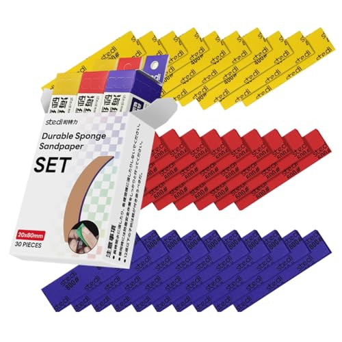 stedi Sanding Sponge 30PCS 3mm Sponge Sandpaper #400#600#800 - style: 3mm Sanding Sponge Strips#400 to #800(30PCS)
