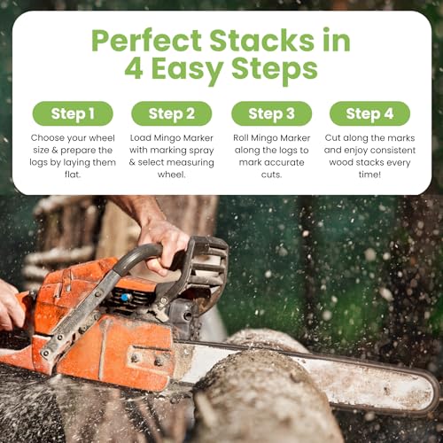 THE MINGO Marker Firewood Marking Wheel -Chainsaw Firewood Measuring Tool Marking - Measuring Marker - Mingo Marker Firewood Cutting Tools - Firewood Logging Tools (14" Marking Wheel) - size: 14" Marking Wheel