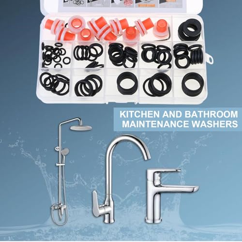 1pcs Flat Ring Seal Washer Assortment Set Multiple Sizes Loosening Prevention Gaskets for Faucet Pipe Water Hose Repair, M