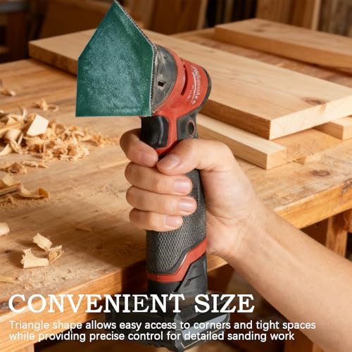 80Pcs (90 * 65mm) Detail Sanding Paper and 2 Pads Fit M12 Fuel Sander ﻿