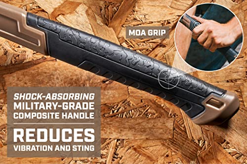 Spec Ops Tools 20 oz Fiberglass Hammer, 16 Inch, Soft Mallet Cap, Shock-Absorbing Grip, 3% Donated to Veterans - size: 20 Oz