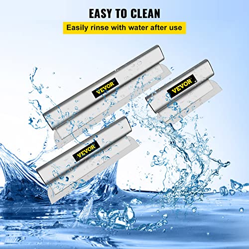 VEVOR Skimming Blade Set, 10"+24"+32" Blades + 35"-78" Extension Handle | for Gyprock/Drywall/Wall-Board, European Stainless Steel Construction Knife, Aluminum Blade Profile Smooth Knockdown Spatula - size: 10"+24"+32", style: With Extension Handle