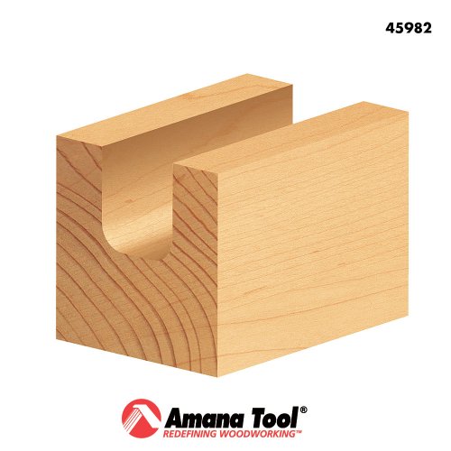 Amana Tool Bowl and Tray Plunge Router Bit, Carbide-Tipped, for Woodworking and CNC Routing, 45982, 1/4 Radius x 3/4 Dia x 5/8 x 1/4 Inch Shank - size: 1/4 Radius x 3/4 Dia x 5/8 x 1/4