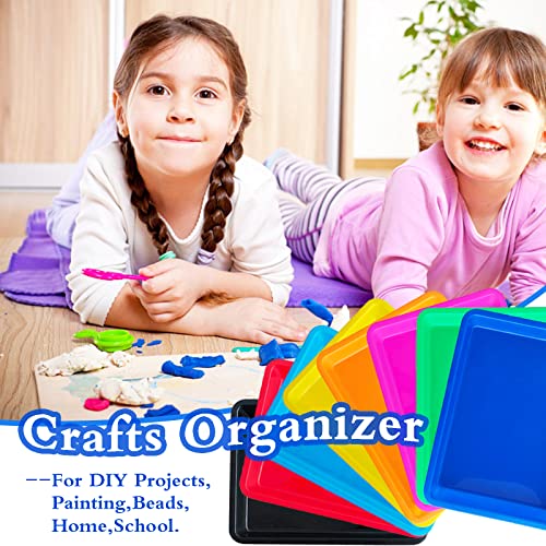 10 Pack Plastic Art Trays: 8 Color Sensory Trays for Kids Crafts & DIY Projects - style: 10PCS 8 Colors