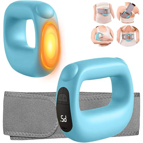 Deep Tissue Percussion Muscle Massage Gun: with Heat, Adjustable Intensity and Speed, Super Quiet, USB-C Rechargeable, Portable, Pain Relief for Athletes and Everyone, Ideal Gift（Blue） - color: Blue