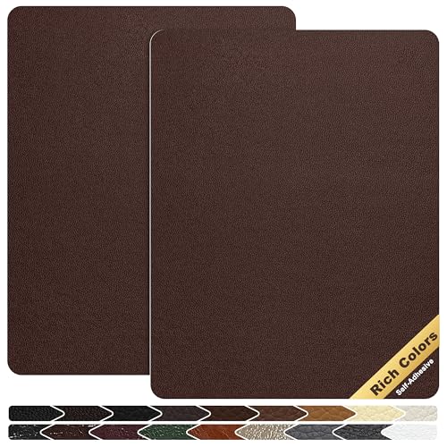 KING MOUNTAIN Leather Repair Patch,2 Packs 9 x 11 Inches self Adhesive Leather Repair Tape for Damaged Leather Furniture, Sofa Seating,Car Seats, Leather Goods（Coffee Brown） - color: Coffee Brown, size: 9" x 11"