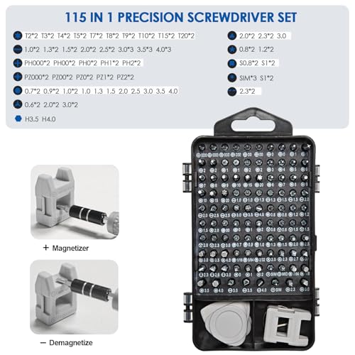 Precision Screwdriver Set, 115-in-1 Electronics Repair Tool Kit for Computer, Laptop, Phone, Watch, Game Console, Electronic,PC Repair Tool Kit