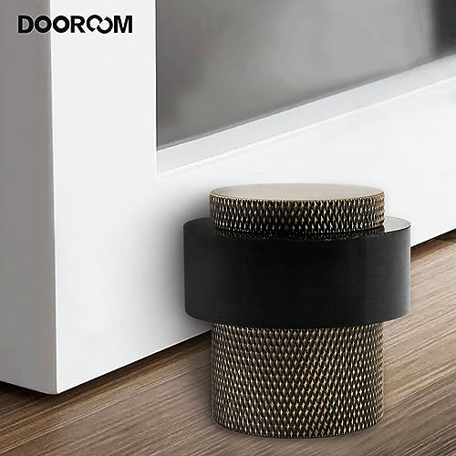 1-1/2 Inch Length, 1-3/5 Height, Cylindrical Floor Mount Door Stopper Holder - Heavy Duty, Brass, Bronze Finish, Keeps Door Open, 1 Pack - color: Bronze