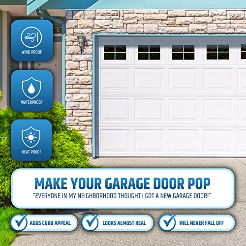Strong & Glossy Magnetic Garage Door Windows - Looks Like Real Window Panels/Faux Panes - Decorative Hardware Kit - Easy to Align & Will Never Fall (Upgraded Magnets) | Fits 2 Car Garage | 32pcs 4"X6 - style: 32pcs Magnetic Windows