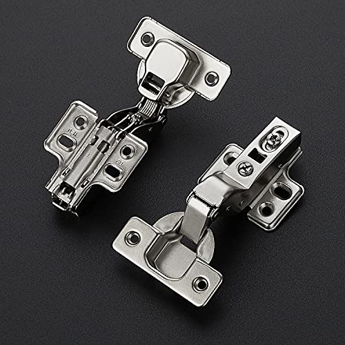 Ravinte European Kitchen Cabinet Hinges, Soft Close, Insert, 10 Pack | 5 Pairs, Satin Nickel, Cabinet Door Hinges, Adjustable Concealed Cabinet Cup Style, Heavy-Duty for Frameless Door - size: Insert