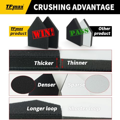 TPmax 102 Pack 90x65mm Detail Sander Set Compatible with Milwaukee M12, 60/120/180/240/320 Grit Sandpaper & 2 Interface Pads, Heavy Duty Hook & Loop Anti Clogging Polyester Film - size: Mixed Grit with 2 Interface Pads