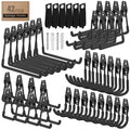 42-Pack Heavy Duty Wall Mount Garage Hooks - color: 42 Pack Black