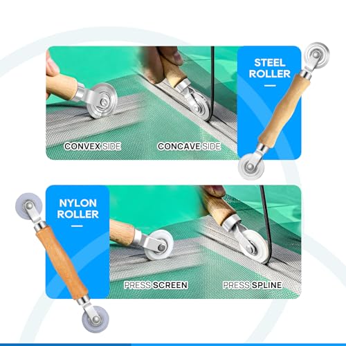 King&Charles Window Screen Replacement, 6in1 Window Screen Door Repair Kit - color: Black, size: 59"×106"