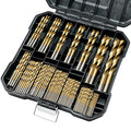 GMTOOLS 99 Pcs Drill Bit Set, 135° Tip Titanium Coated High Speed Steel, Twist Drill Bit Kit for Iron, Aluminum Alloy, Copper, Wood, Plastic, with Hard Storage 1/16"-3/8" - style: 99PCS