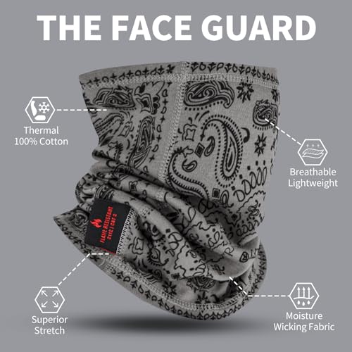Flame Resistant Face Mask for Men FR Neck Gaiter Headwear Covering CAT HRC 2 ARC Flash Protector Welding Accessories - color: Skull 1pc & Black 1pc