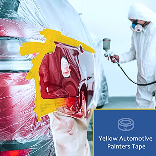 Yellow Painters Tape, 0.7In x 60Yds x 3 Rolls(180 Yds Total) - color: Yellow, size: 0.7", 60 yards