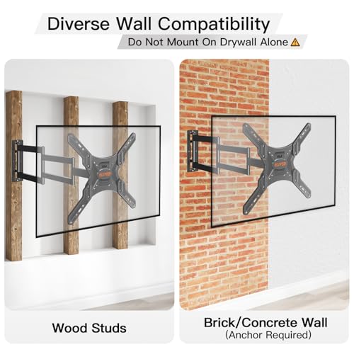 ELIVED 29.5in Long Arm TV Wall Mount for 26-60" TVs, VESA 400x400, 77 Lbs - size: Indoor Arm: 29.5"