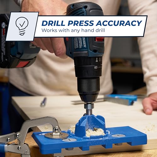 Kreg Concealed Hinge Jig - 35mm Cup Drilling Jig - Adjustable Cabinet Door Installation Tool - KHI-Hinge