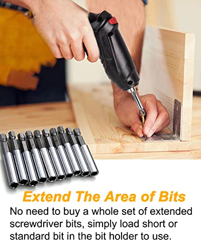 Rocaris 100 Pack 1/4" Hex Magnetic Extension Socket Drill Bit Holder - style: 100 Pack